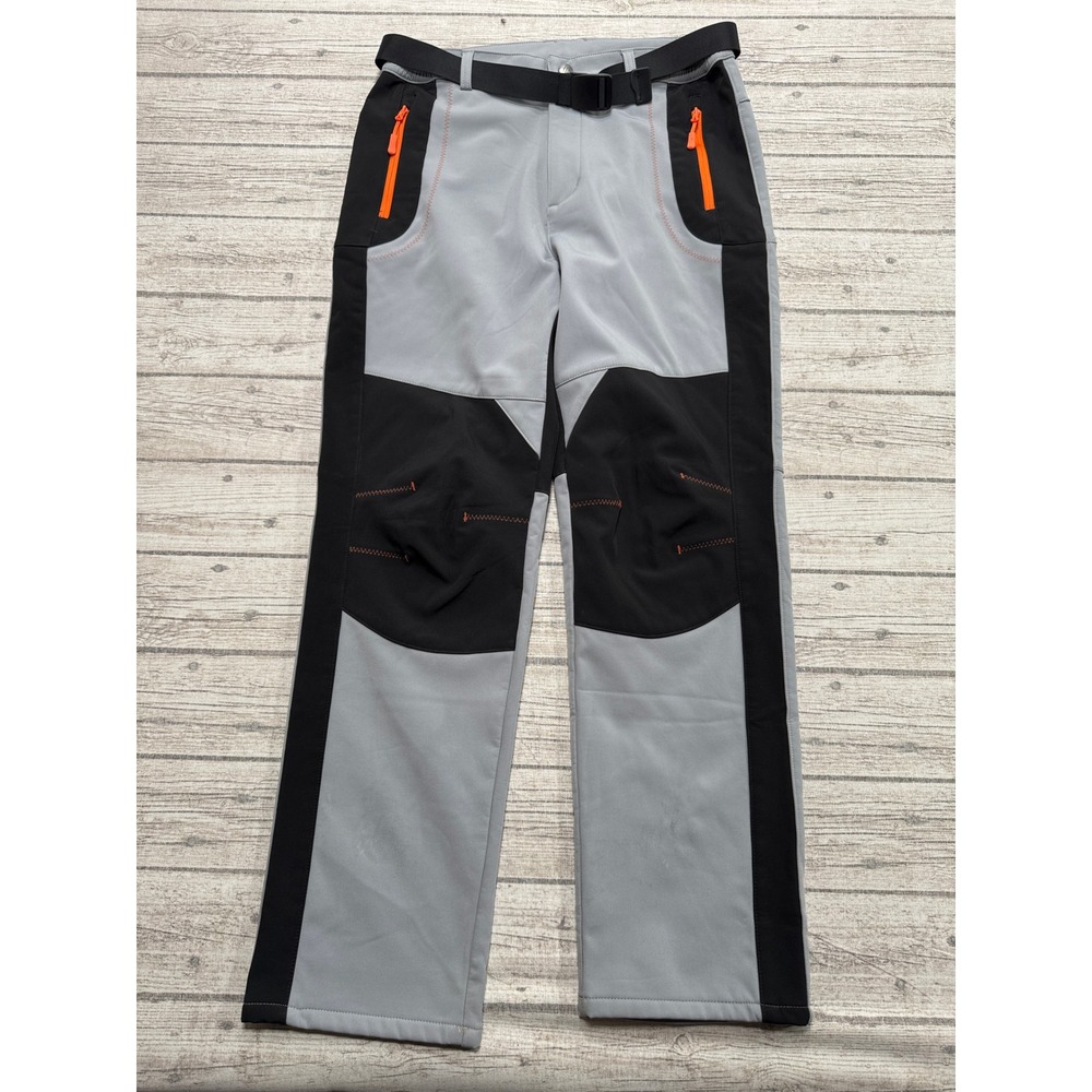 Outdoor Sports Pants Men's Medium Gray Fleece Lined Softshell Trekking Tactical